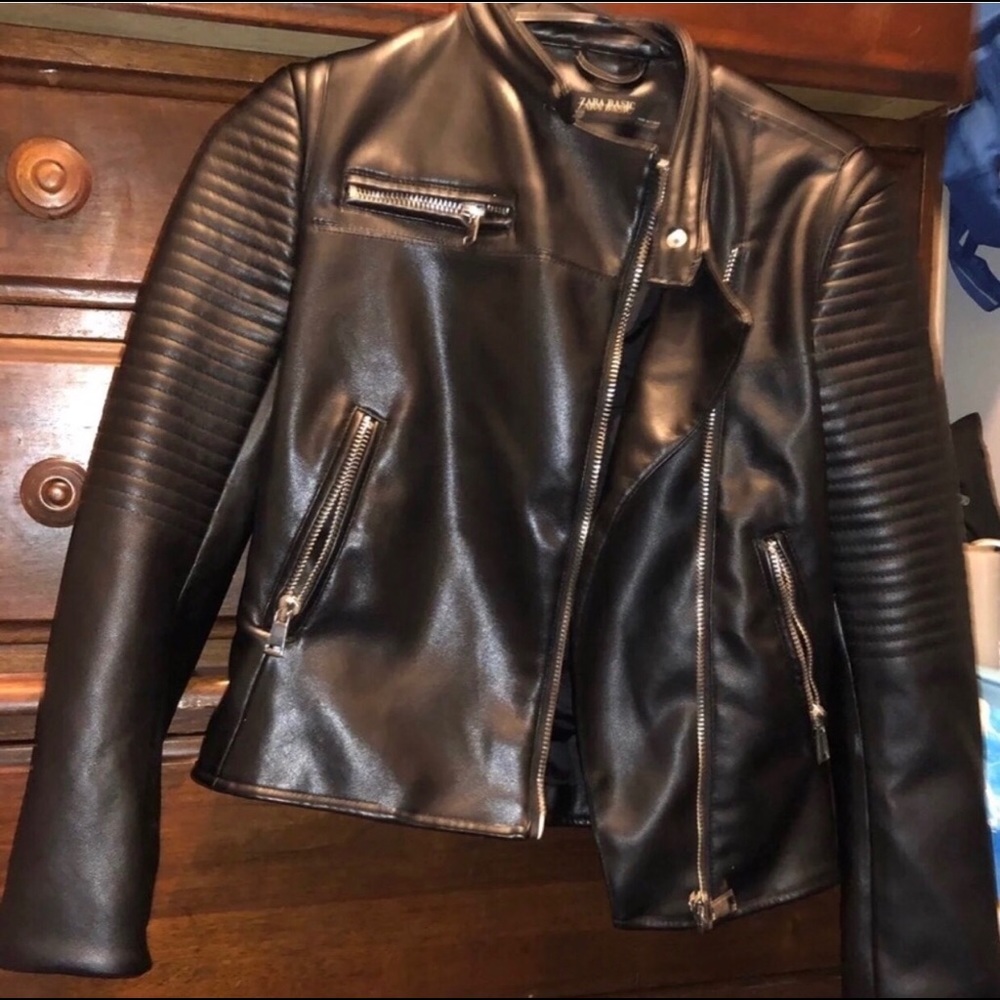 COPY - Zara black FAUX leather jacket